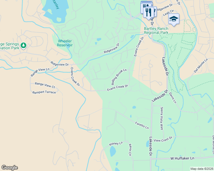 map of restaurants, bars, coffee shops, grocery stores, and more near 1971 Rolling Brook Lane in Reno