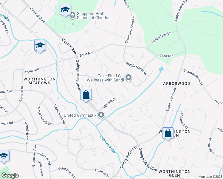 map of restaurants, bars, coffee shops, grocery stores, and more near 12327 Bonmot Place in Reisterstown