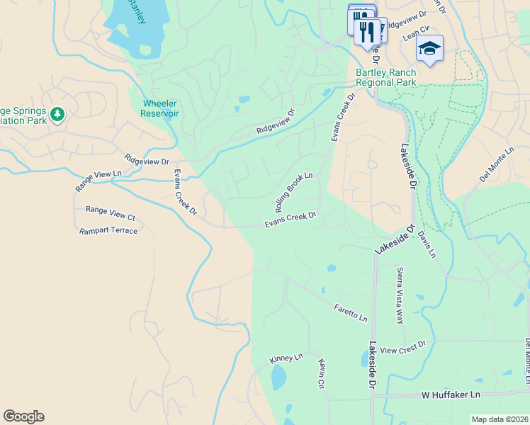 map of restaurants, bars, coffee shops, grocery stores, and more near 1971 Rolling Brook Lane in Reno