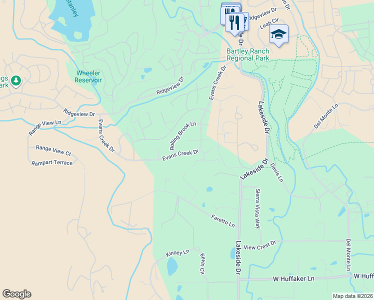 map of restaurants, bars, coffee shops, grocery stores, and more near 6666 Evans Creek Drive in Reno
