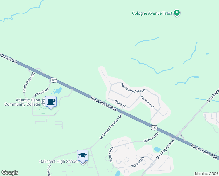 map of restaurants, bars, coffee shops, grocery stores, and more near 174 Darby Lane in Hamilton Township
