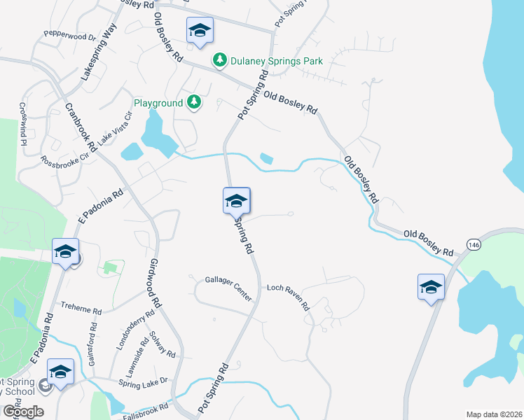 map of restaurants, bars, coffee shops, grocery stores, and more near 2633 Pot Spring Road in Lutherville-Timonium