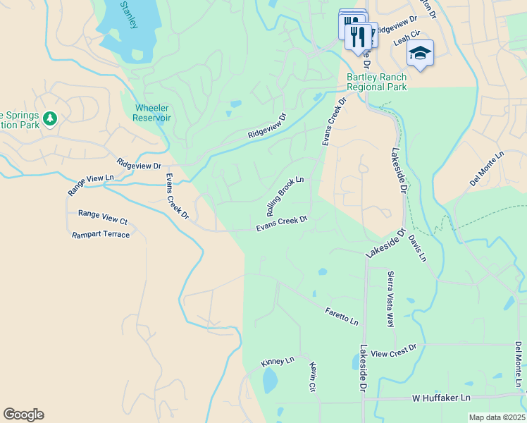 map of restaurants, bars, coffee shops, grocery stores, and more near 1971 Rolling Brook Lane in Reno
