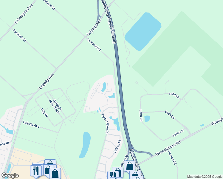 map of restaurants, bars, coffee shops, grocery stores, and more near 1338 Songbird Lane in Hamilton Township