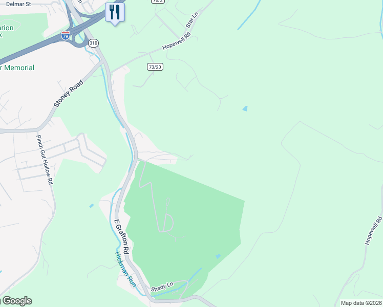 map of restaurants, bars, coffee shops, grocery stores, and more near 155 Grandview in Fairmont