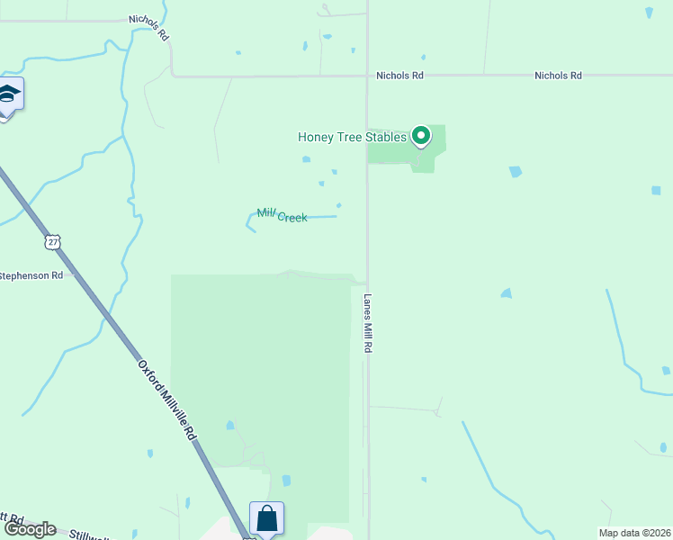map of restaurants, bars, coffee shops, grocery stores, and more near 3875 Indian Ridge Woods Dr in Oxford