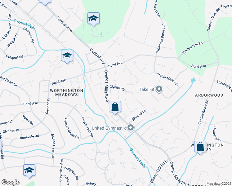 map of restaurants, bars, coffee shops, grocery stores, and more near 12380 Boncrest Drive in Reisterstown