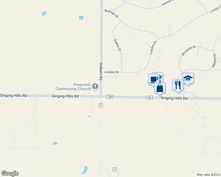 map of restaurants, bars, coffee shops, grocery stores, and more near 41101 Crooked Tree Ranch Circle in Parker