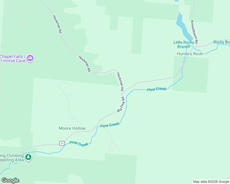map of restaurants, bars, coffee shops, grocery stores, and more near 18591 Hockman Road in Rockbridge