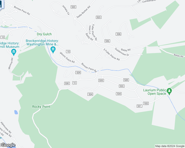 map of restaurants, bars, coffee shops, grocery stores, and more near 201 Bunker Hill Lode Road in Breckenridge
