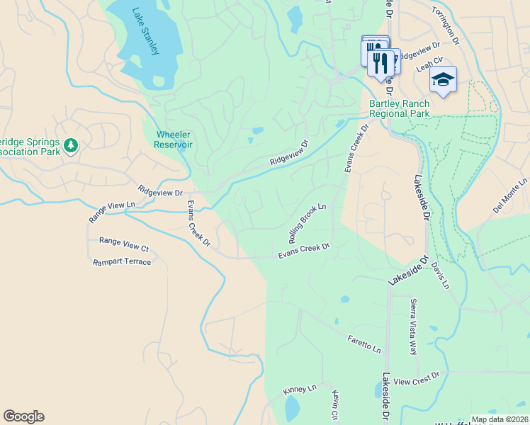 map of restaurants, bars, coffee shops, grocery stores, and more near 6443 Meadow Valley Lane in Reno