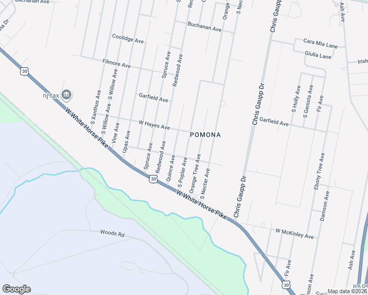 map of restaurants, bars, coffee shops, grocery stores, and more near 461A South Poplar Avenue in Galloway