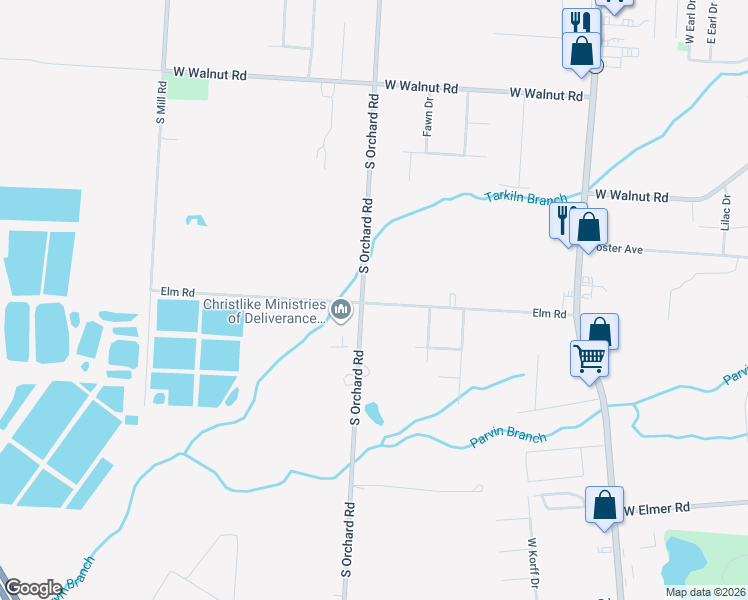 map of restaurants, bars, coffee shops, grocery stores, and more near 1476 South Orchard Road in Vineland