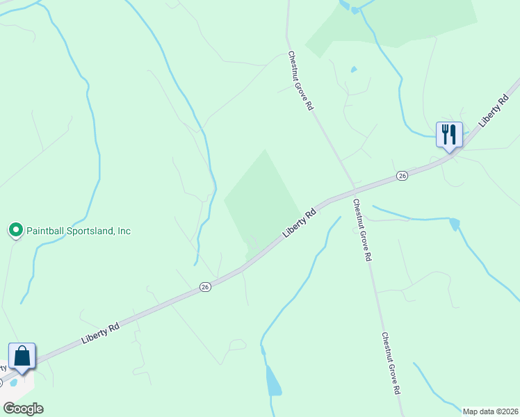 map of restaurants, bars, coffee shops, grocery stores, and more near 10810 Maryland 26 in Frederick