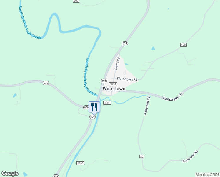 map of restaurants, bars, coffee shops, grocery stores, and more near 13684 State Highway 339 in Washington
