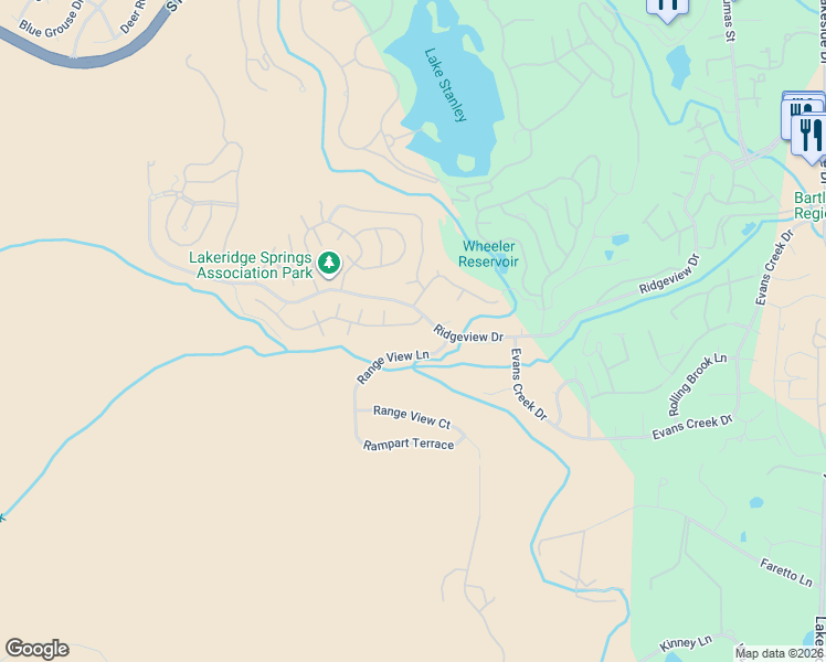 map of restaurants, bars, coffee shops, grocery stores, and more near 2651 Alpine Creek Road in Reno