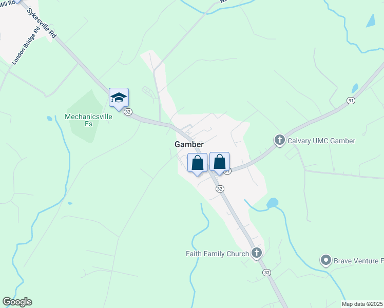 map of restaurants, bars, coffee shops, grocery stores, and more near 3924 Sykesville Road in Finksburg
