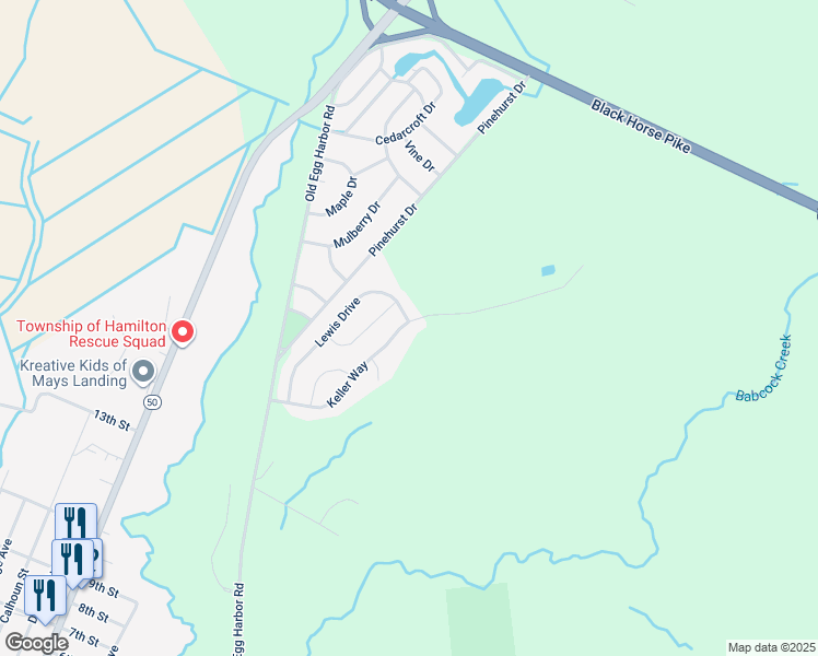 map of restaurants, bars, coffee shops, grocery stores, and more near 137 Keller Way in Hamilton Township