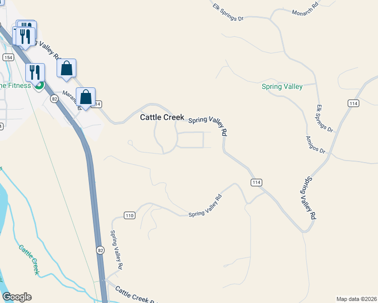 map of restaurants, bars, coffee shops, grocery stores, and more near 26 Cliffrose Way in Glenwood Springs