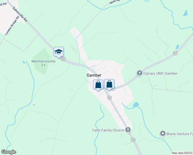 map of restaurants, bars, coffee shops, grocery stores, and more near 3924 Sykesville Road in Finksburg