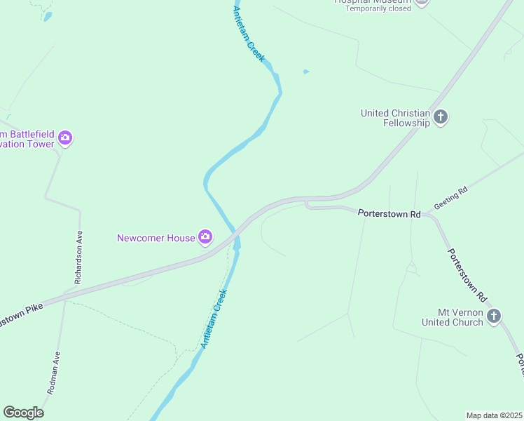 map of restaurants, bars, coffee shops, grocery stores, and more near Maryland 34 in Washington County