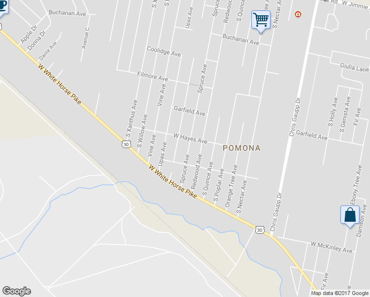 map of restaurants, bars, coffee shops, grocery stores, and more near 461 Spruce Avenue in Galloway