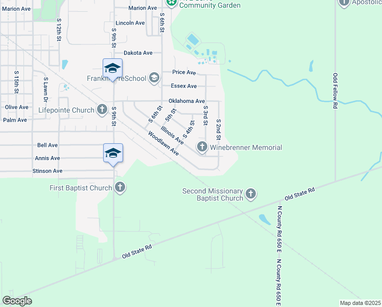 map of restaurants, bars, coffee shops, grocery stores, and more near 301-319 Illinois Avenue in Mattoon