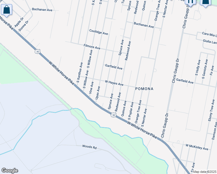 map of restaurants, bars, coffee shops, grocery stores, and more near 461 Spruce Avenue in Galloway