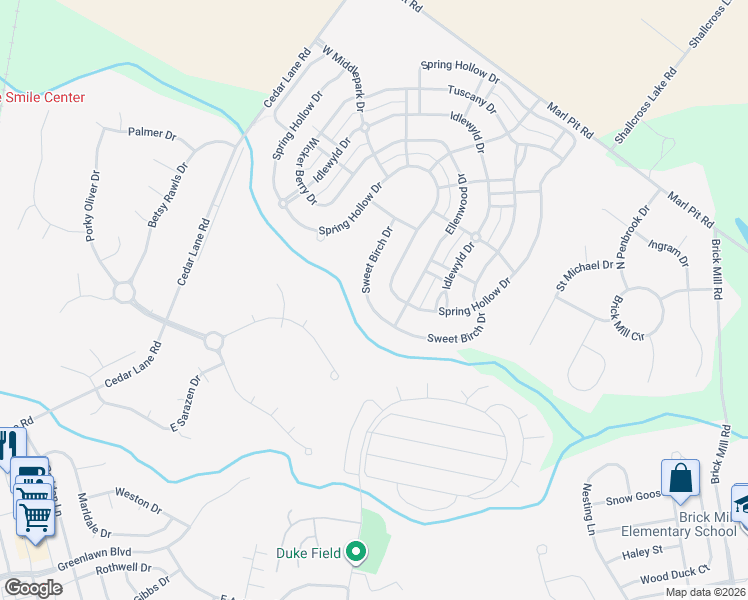 map of restaurants, bars, coffee shops, grocery stores, and more near 816 Sweet Birch Drive in Middletown