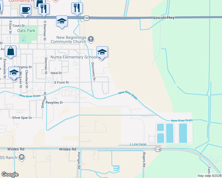 map of restaurants, bars, coffee shops, grocery stores, and more near 1274 Eider Circle in Fallon