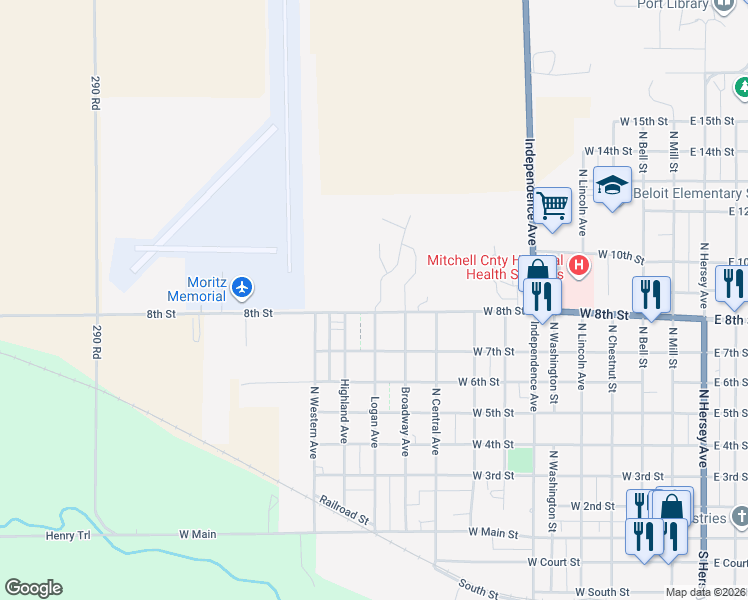 map of restaurants, bars, coffee shops, grocery stores, and more near 809 Meadowlark Lane in Beloit