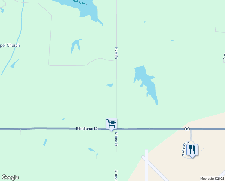 map of restaurants, bars, coffee shops, grocery stores, and more near 2-298 Hunt Road in Terre Haute