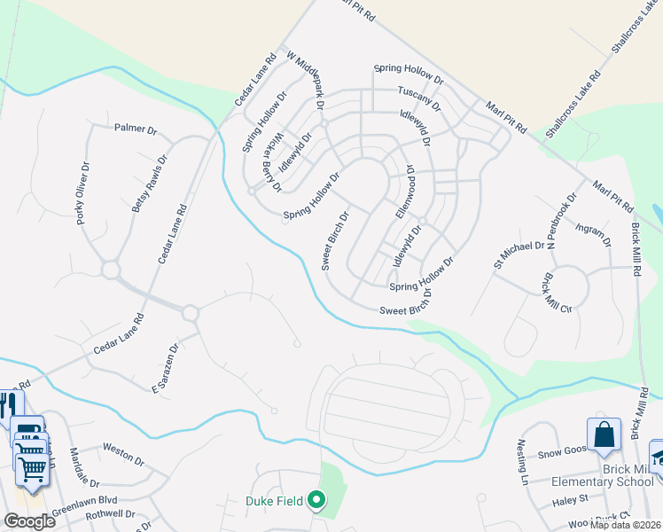 map of restaurants, bars, coffee shops, grocery stores, and more near 816 Sweet Birch Drive in Middletown