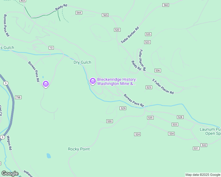 map of restaurants, bars, coffee shops, grocery stores, and more near 112 Illinois Gulch Road in Blue River
