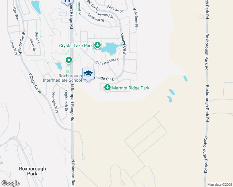 map of restaurants, bars, coffee shops, grocery stores, and more near 9692 Marmot Ridge Circle in Littleton