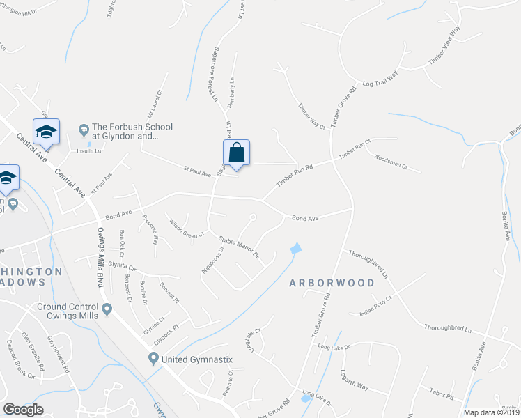 map of restaurants, bars, coffee shops, grocery stores, and more near 12311 Silver Cup Court in Reisterstown