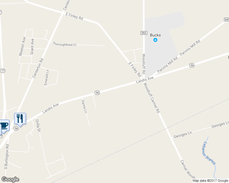 map of restaurants, bars, coffee shops, grocery stores, and more near 219 Landis Avenue in Bridgeton