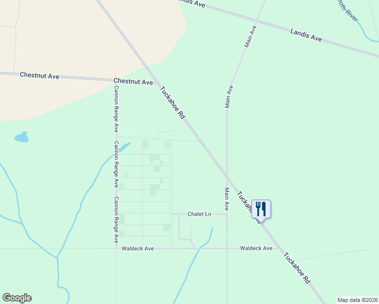 map of restaurants, bars, coffee shops, grocery stores, and more near 752 Tuckahoe Road in Vineland