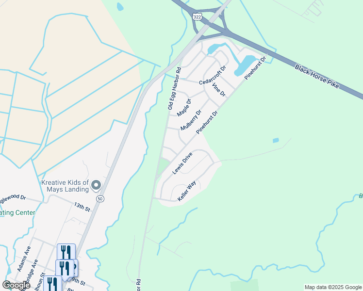 map of restaurants, bars, coffee shops, grocery stores, and more near 5902 Colony Drive in Hamilton Township