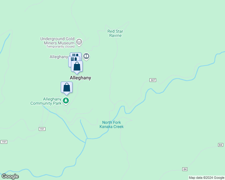 map of restaurants, bars, coffee shops, grocery stores, and more near in Alleghany
