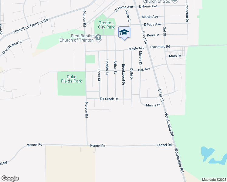 map of restaurants, bars, coffee shops, grocery stores, and more near 921 Arthur St in Trenton