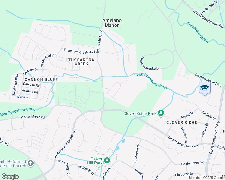 map of restaurants, bars, coffee shops, grocery stores, and more near 212 Spring Run Circle in Frederick