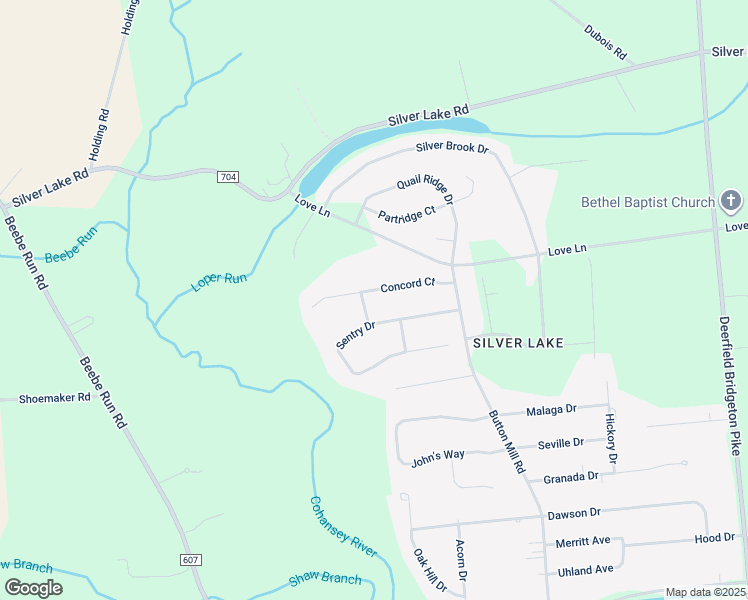 map of restaurants, bars, coffee shops, grocery stores, and more near 84 Sentry Drive in Bridgeton
