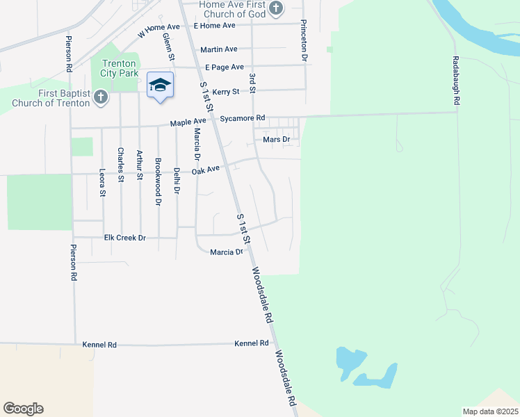 map of restaurants, bars, coffee shops, grocery stores, and more near 110 Day Place in Trenton