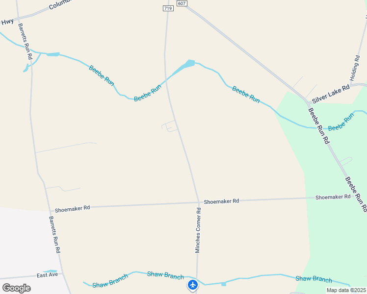 map of restaurants, bars, coffee shops, grocery stores, and more near County Road 719 in Hopewell