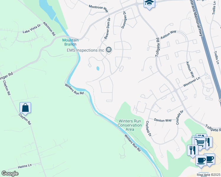 map of restaurants, bars, coffee shops, grocery stores, and more near 411 Foreland Garth in Abingdon