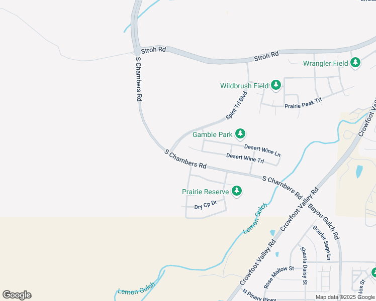 map of restaurants, bars, coffee shops, grocery stores, and more near 16608 Desert Wine Trail in Parker