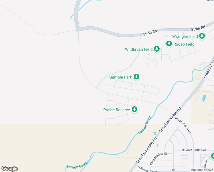 map of restaurants, bars, coffee shops, grocery stores, and more near 16608 Desert Wine Trail in Parker