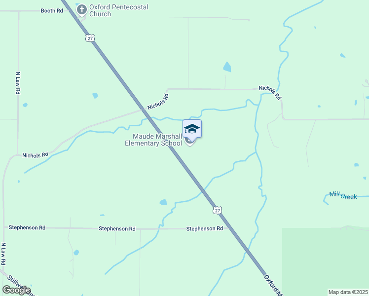 map of restaurants, bars, coffee shops, grocery stores, and more near 3260 Millville Oxford Road in Oxford