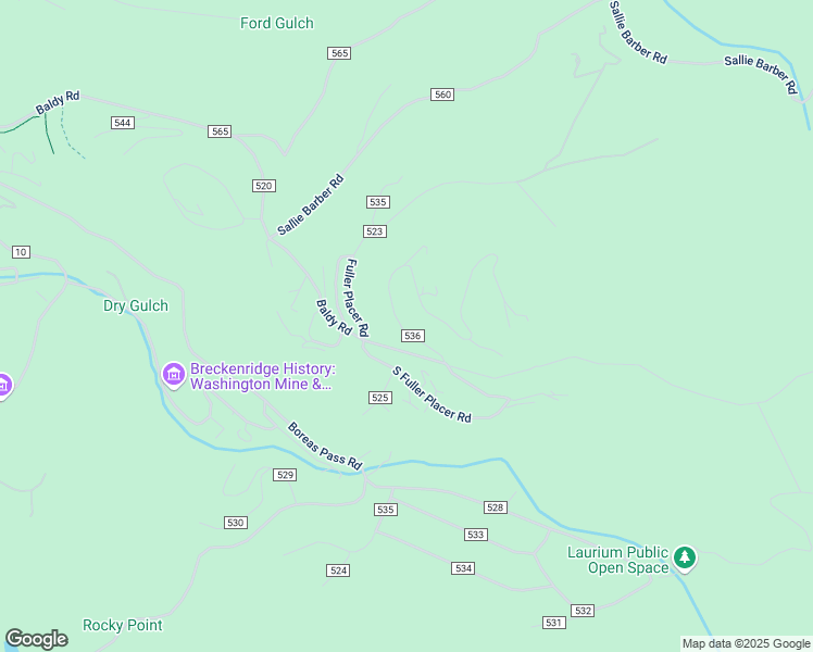 map of restaurants, bars, coffee shops, grocery stores, and more near 75 Emmett Lode Road in Blue River